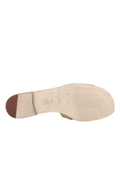 J. Mclaughlin Womens Slide On Sandals Natural Brown Size 9.5