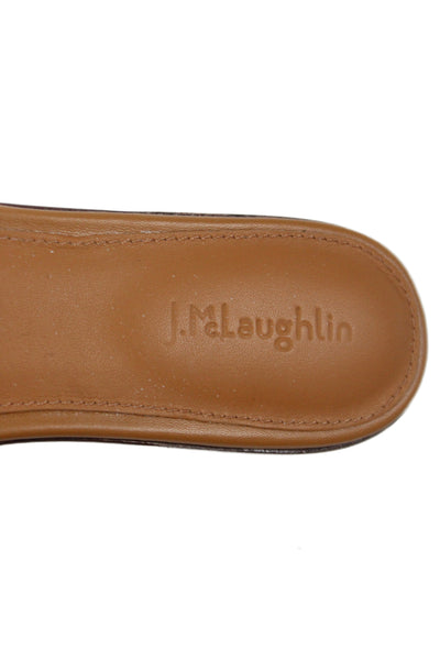 J. Mclaughlin Womens Slide On Sandals Natural Brown Size 9.5