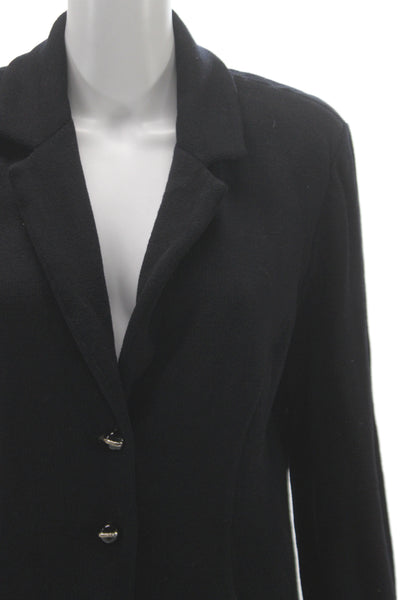 St. John Basics Womens Knit Button Down Blazer Black Size 10