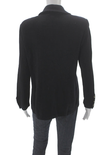 St. John Basics Womens Knit Button Down Blazer Black Size 10