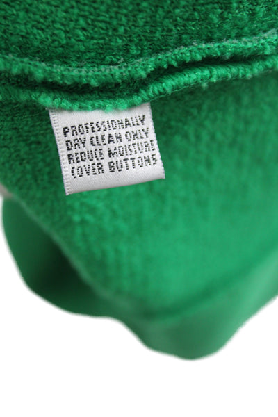 St. John Collection Women Basic Wool Blend Jacket Green Button Size 8