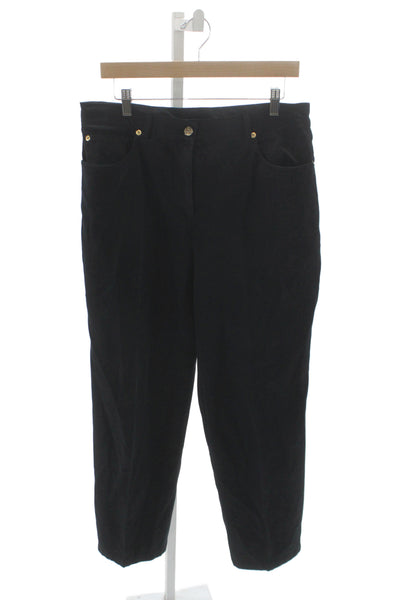 St. John By Marie Gray Womens Dress Pants Black Cotton Size 14