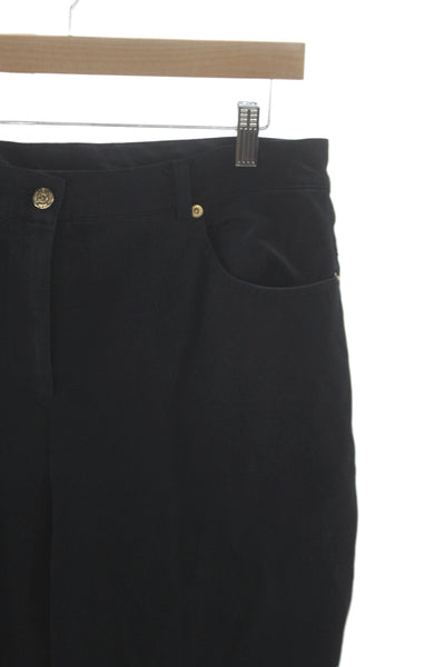 St. John By Marie Gray Womens Dress Pants Black Cotton Size 14