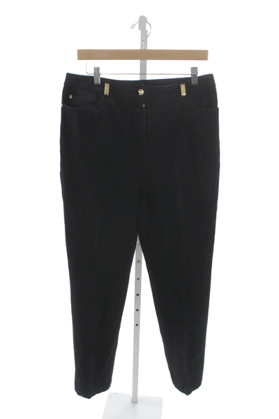 St. John Sport By Marie Gray Womens Dress Pants Black Cotton Size 14