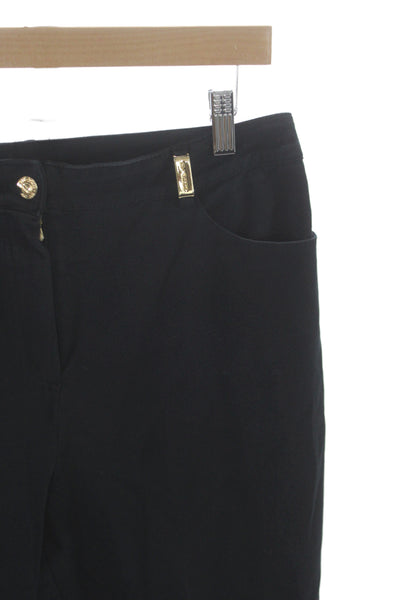 St. John Sport By Marie Gray Womens Dress Pants Black Cotton Size 14