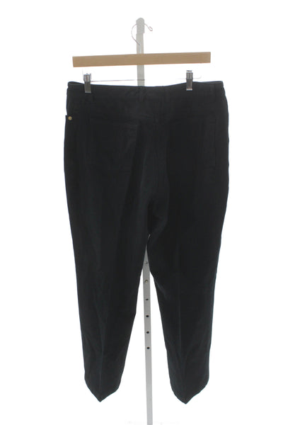 St. John Sport By Marie Gray Womens Dress Pants Black Cotton Size 14