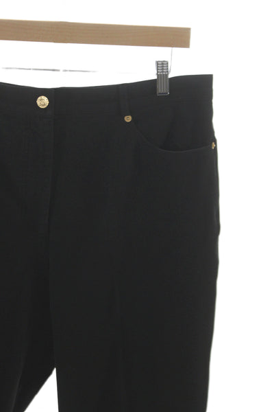 St. John By Marie Gray Women Dress Pants Black Button Size 14