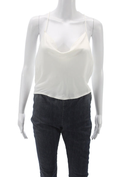Zara Womens White Cowl Neck Tank 100% Viscose Size S