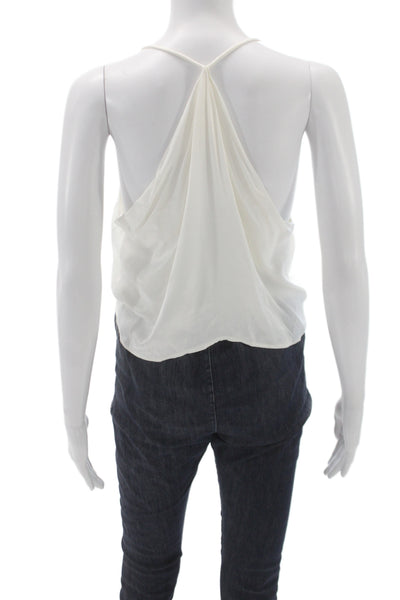 Zara Womens White Cowl Neck Tank 100% Viscose Size S