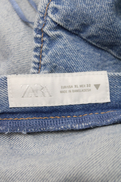 Zara Women Off Shoulder Sleeveless Cotton Basic Blouse Blue Size XL