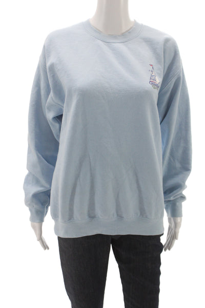 Roller Rabbit Womens Pullover Sweatshirt Blue Crew Neck Long Sleeve Size M