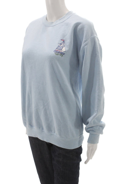 Roller Rabbit Womens Pullover Sweatshirt Blue Crew Neck Long Sleeve Size M