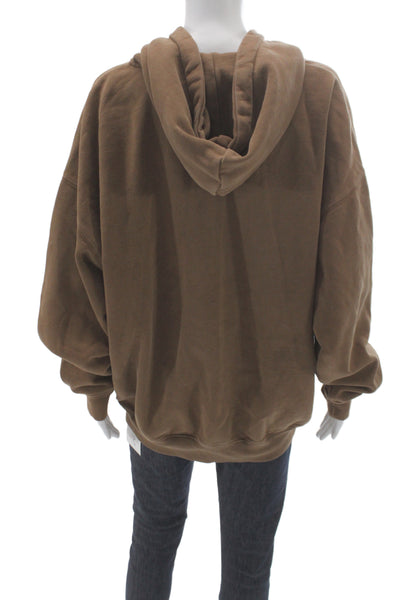 Brandy Melville Womens Brown Full Zip Hoodie 66% Cotton Size One Size