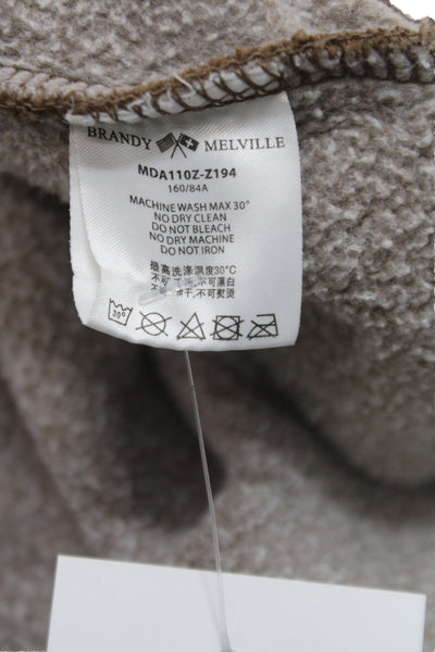 Brandy Melville Womens Brown Full Zip Hoodie 66% Cotton Size One Size