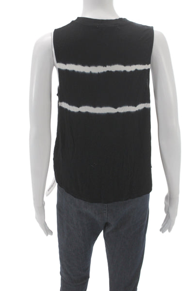 Project Social T Womens Jersey Tank Sleeveless Black Striped Crew Neck Size L