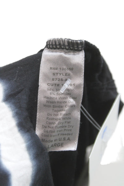 Project Social T Womens Jersey Tank Sleeveless Black Striped Crew Neck Size L