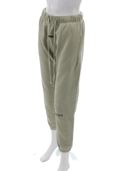 Essentials Unisex Adults Jogger Pants Green Cotton Drawstring Size S