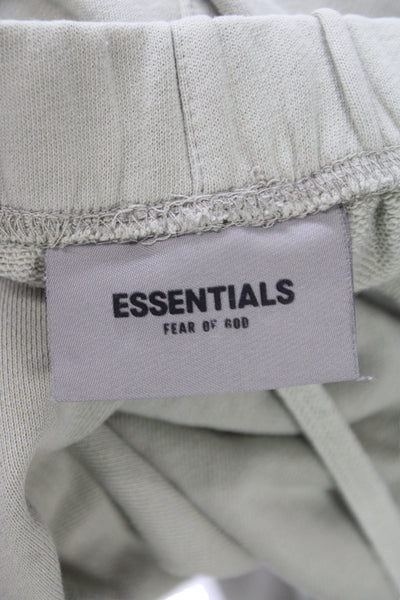 Essentials Unisex Adults Jogger Pants Green Cotton Drawstring Size S