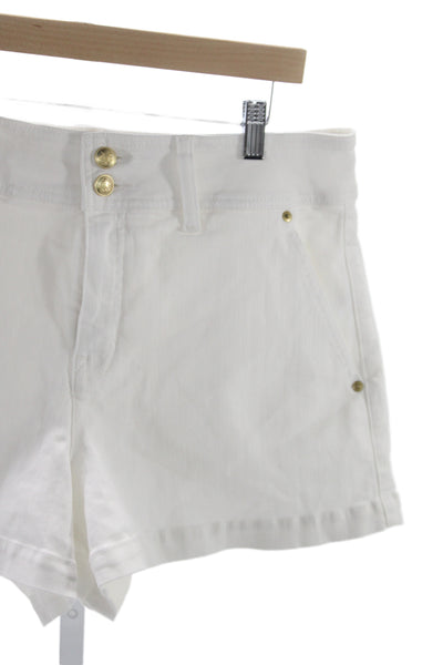 J Crew Womens Chino Shorts White Button Cotton Casual Size 31