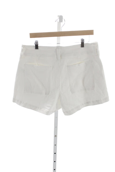J Crew Womens Chino Shorts White Button Cotton Casual Size 31