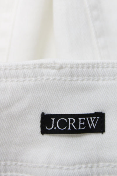 J Crew Womens Chino Shorts White Button Cotton Casual Size 31