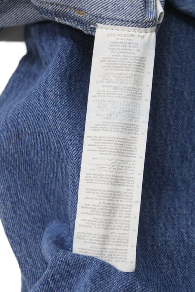 Rollas Women Wide Leg Jeans High Rise Blue 100% Cotton Size 24