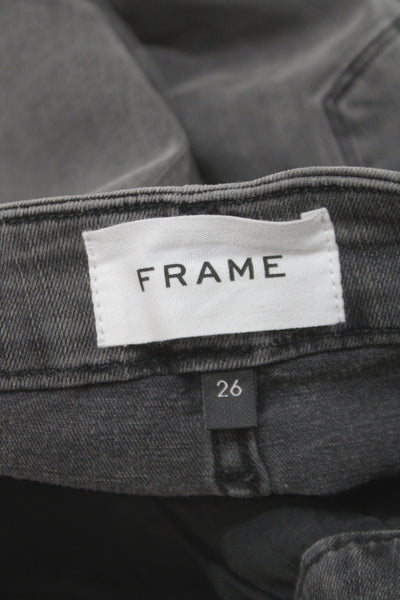 Frame Womens Bootcut Gray Cotton High Rise Jeans Size 26