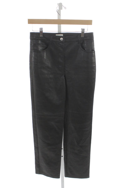 Wilfred Women Cropped Black Pants Button Closure 100% Polyurethane Size 4