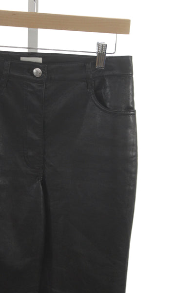 Wilfred Women Cropped Black Pants Button Closure 100% Polyurethane Size 4