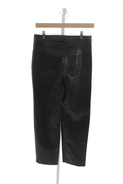 Wilfred Women Cropped Black Pants Button Closure 100% Polyurethane Size 4