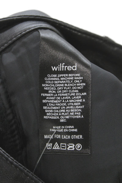 Wilfred Women Cropped Black Pants Button Closure 100% Polyurethane Size 4