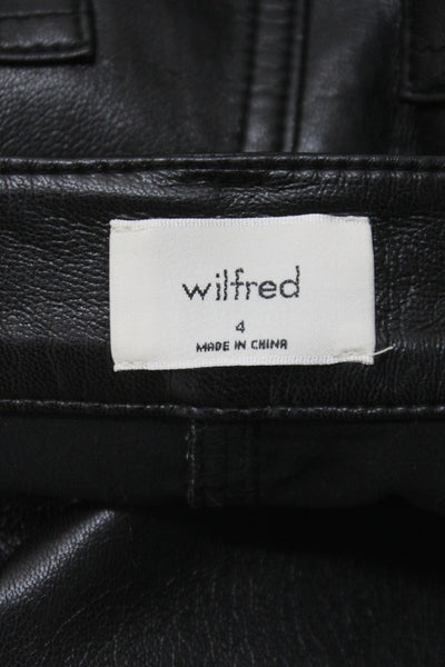 Wilfred Women Cropped Black Pants Button Closure 100% Polyurethane Size 4