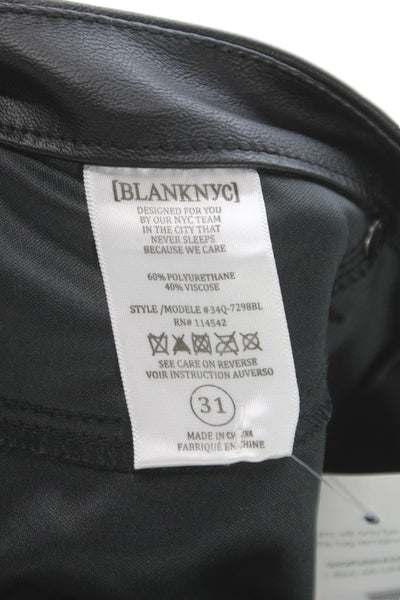 Blank NYC Women Ankle Black Pants 60% Polyurethane Button Inseam 27 Size 31