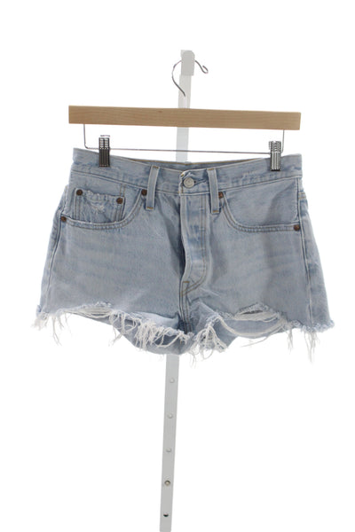 Levi Strauss & Co Womens Blue Cut-Off Cotton Shorts Size 26
