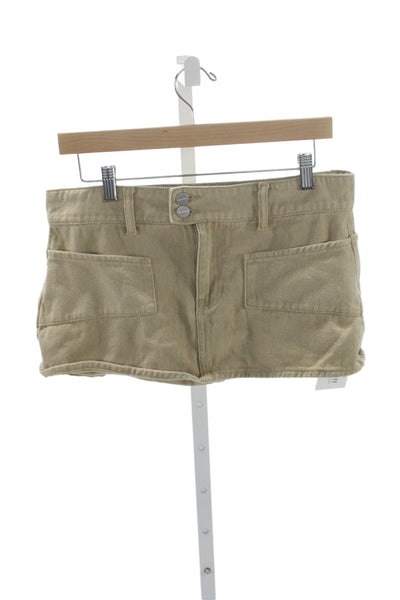 Superdown Womens Beige Cotton Mini Skirt Button Casual Summer Size S