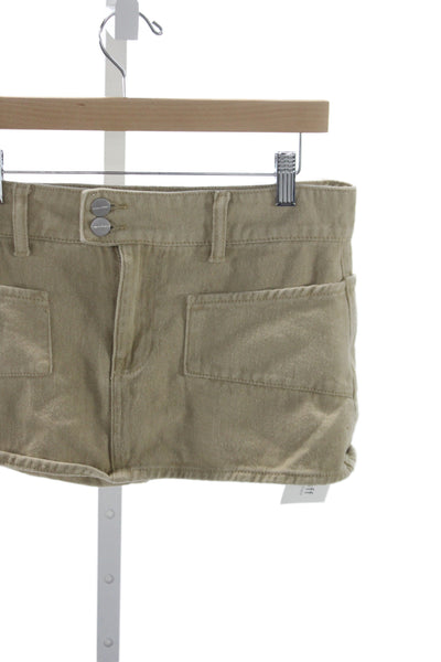 Superdown Womens Beige Cotton Mini Skirt Button Casual Summer Size S