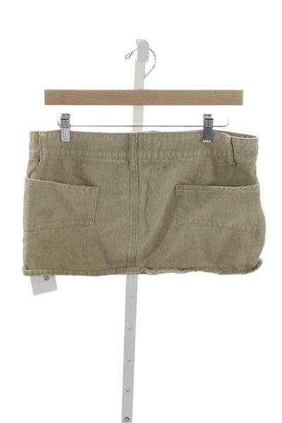 Superdown Womens Beige Cotton Mini Skirt Button Casual Summer Size S