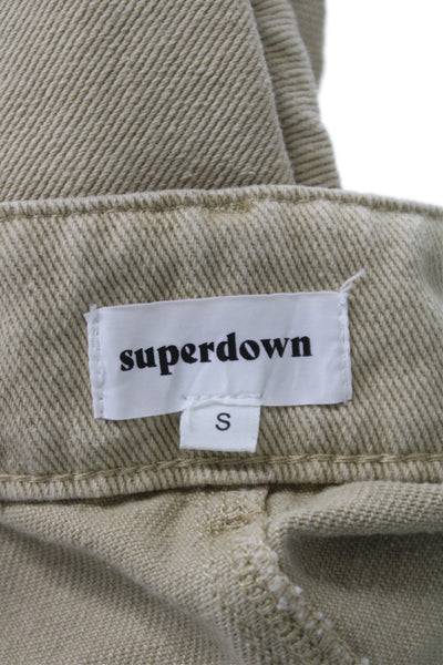 Superdown Womens Beige Cotton Mini Skirt Button Casual Summer Size S