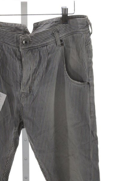 Novemb3r Mens Chino Pants Gray Striped Button Mid Rise Size 27