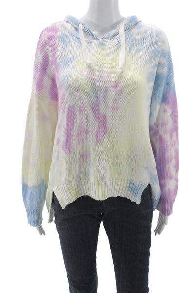 NIBI-MTK Womens Pullover Sweater Tie Dye Blue Cotton Size S