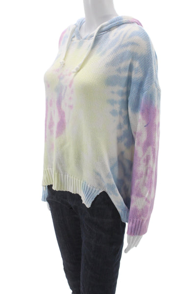 NIBI-MTK Womens Pullover Sweater Tie Dye Blue Cotton Size S