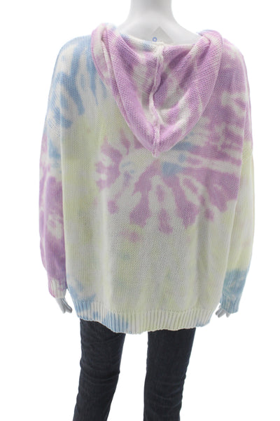 NIBI-MTK Womens Pullover Sweater Tie Dye Blue Cotton Size S