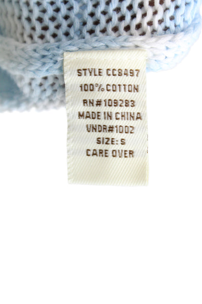 NIBI-MTK Womens Pullover Sweater Tie Dye Blue Cotton Size S