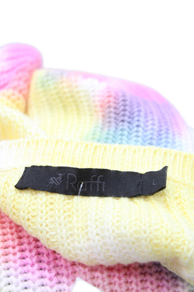 Raffi Womens Tie Dye Pullover Sweater Scoop Neck Long Sleeve Multicolor Size L