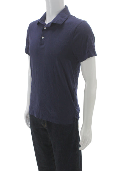 J Crew Mens Blue Polo 100% Cotton Short Sleeve Collared Shirt Size S