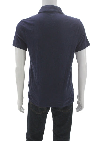 J Crew Mens Blue Polo 100% Cotton Short Sleeve Collared Shirt Size S