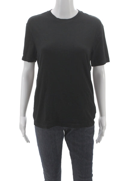 J Crew Women Basic Short Sleeve T Shirt Black Crew Neck Cotton Size S