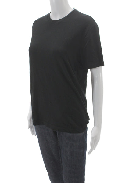 J Crew Women Basic Short Sleeve T Shirt Black Crew Neck Cotton Size S