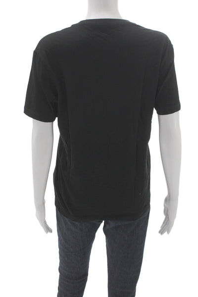 J Crew Women Basic Short Sleeve T Shirt Black Crew Neck Cotton Size S