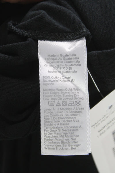 J Crew Women Basic Short Sleeve T Shirt Black Crew Neck Cotton Size S